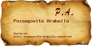 Pozsegovits Arabella névjegykártya